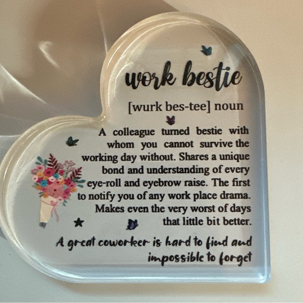 Heart-Shaped Work Bestie Plaque
